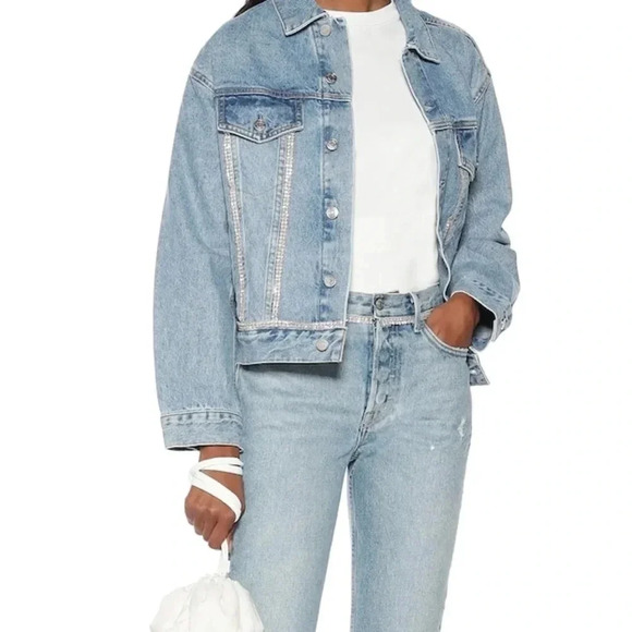 GRLFRND Karolina  Embellished High Rise Button-Fly Skinny Denim Jeans Size 31 - Picture 2 of 16